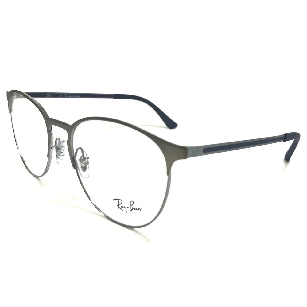 Ray-Ban Eyeglasses Frames RB6375 3135 Navy Blue Gray Round Full Rim 53-18-145